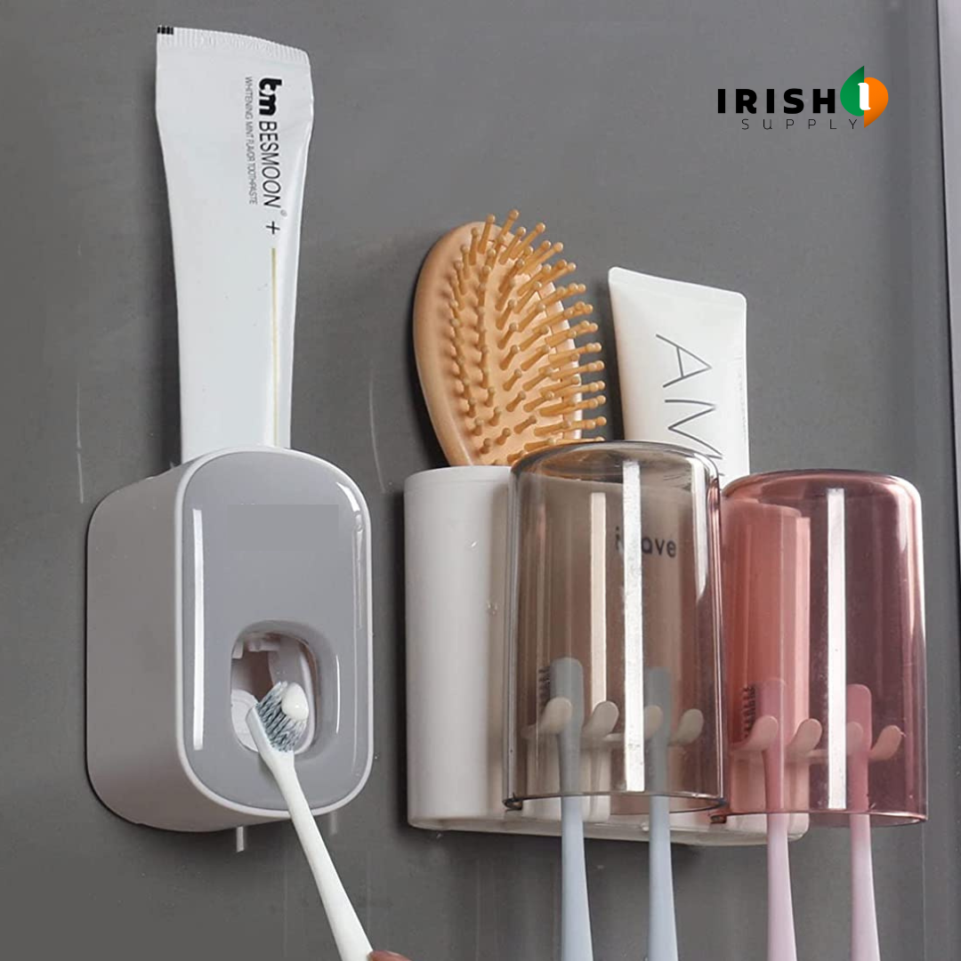 BRUSHRACK Wall Mounted Toothbrush Holder & Dispenser