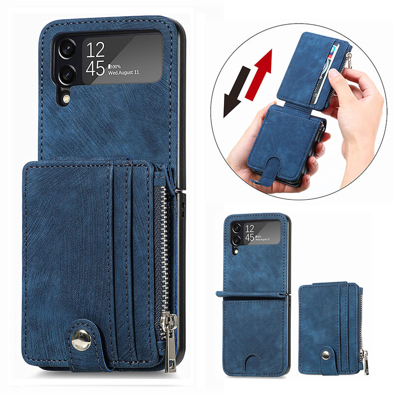 Luxury Fashion Leather Wallet Folding Case For Samsung Galaxy Z Flip 3 & Z Flip 4