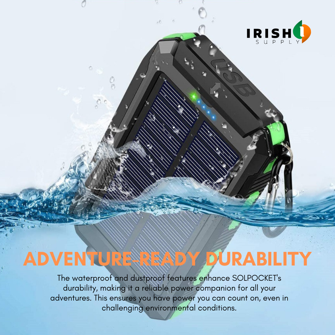 SOLPOCKET Portable Solar Power Bank (20000mAh)