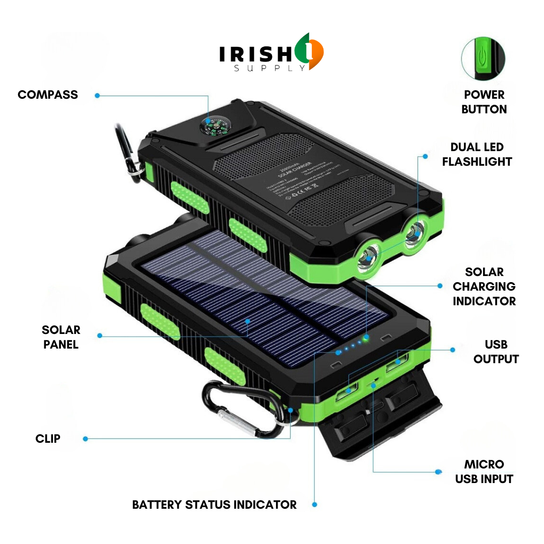 SOLPOCKET Portable Solar Power Bank (20000mAh)