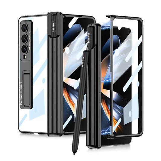 Luxury Transparent Case with Pen Holder For Samsung Galaxy Z Fold 4