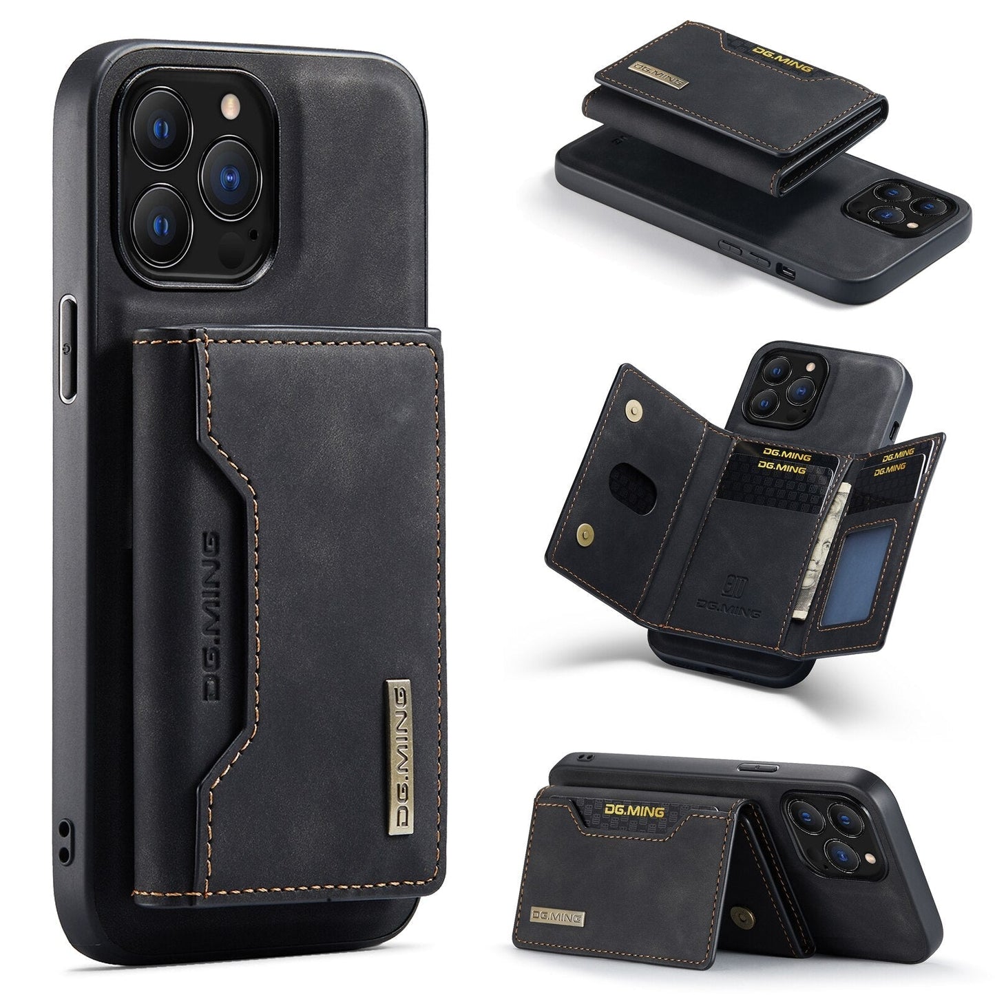 Magnetic Leather Case With Card Holder For iPhone