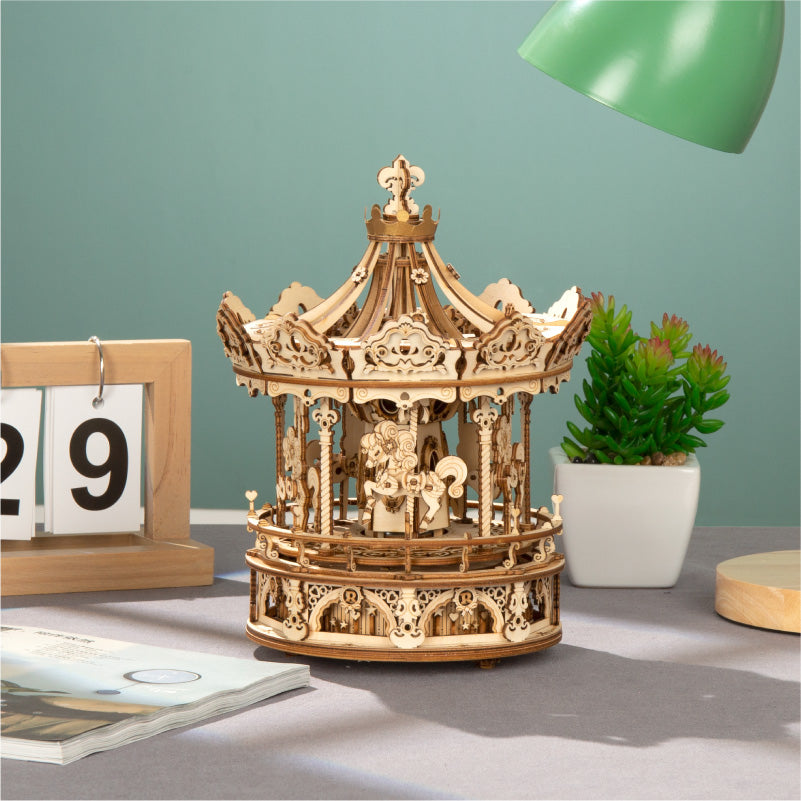 Amusement Park Series DIY Music Box 3D Wooden Puzzle