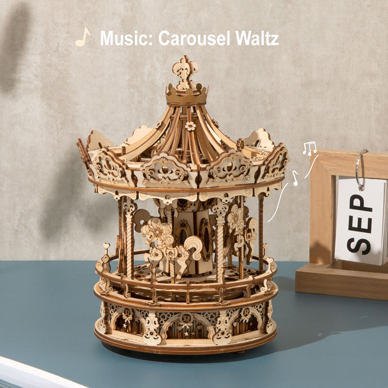 Amusement Park Series DIY Music Box 3D Wooden Puzzle