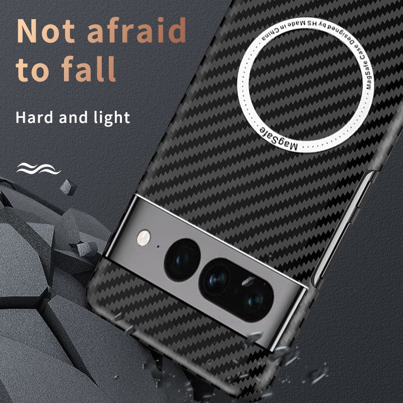 Wireless Carbon Fiber Phone Case For Google Pixel 7