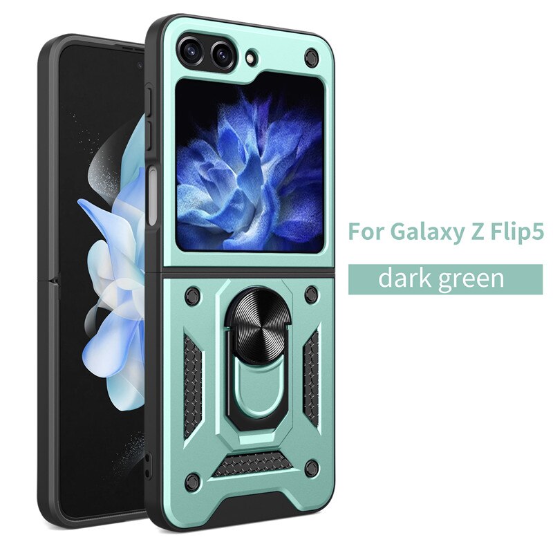 Armor Magnetic With Stand Holder Ring Case For Samsung Galaxy Z FLIP 5