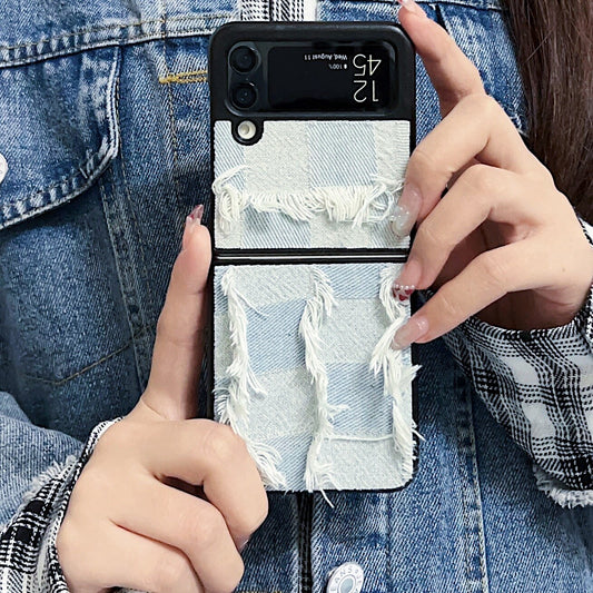 Stylish Vintage Denim Phone Case for Samsung Galaxy Z Flip 4&3