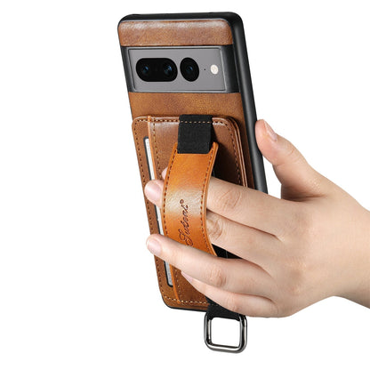 Leather Case With Bracket & Card Pocket For Google Pixel Series