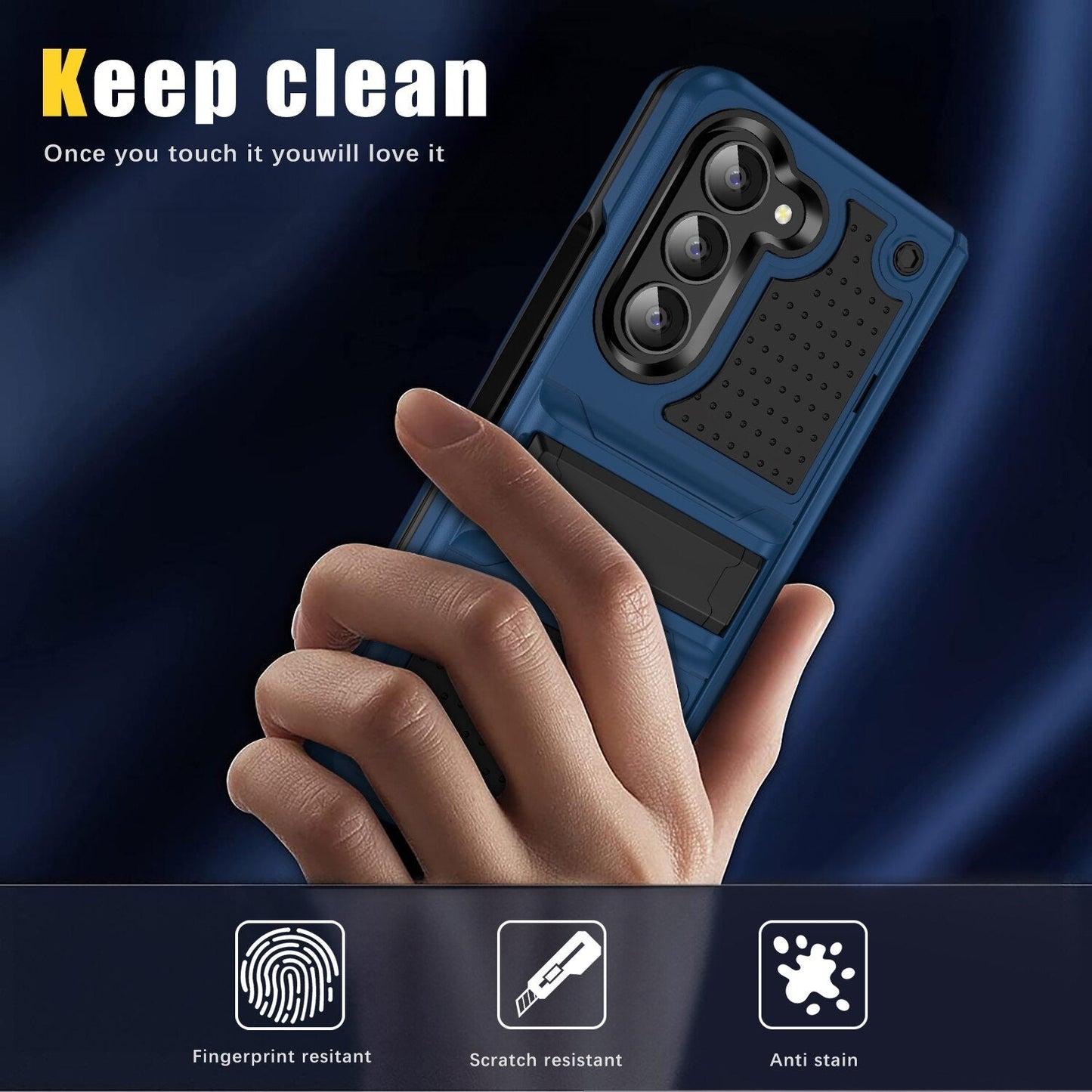 Anti-Dust Kickstand Case for Samsung Galaxy Z Fold 5