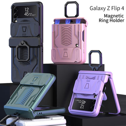 Magnetic Hinge All-Package Case For Samsung Galaxy Z Flip4 & Z Flip3 Case Back Slide Camera Protection