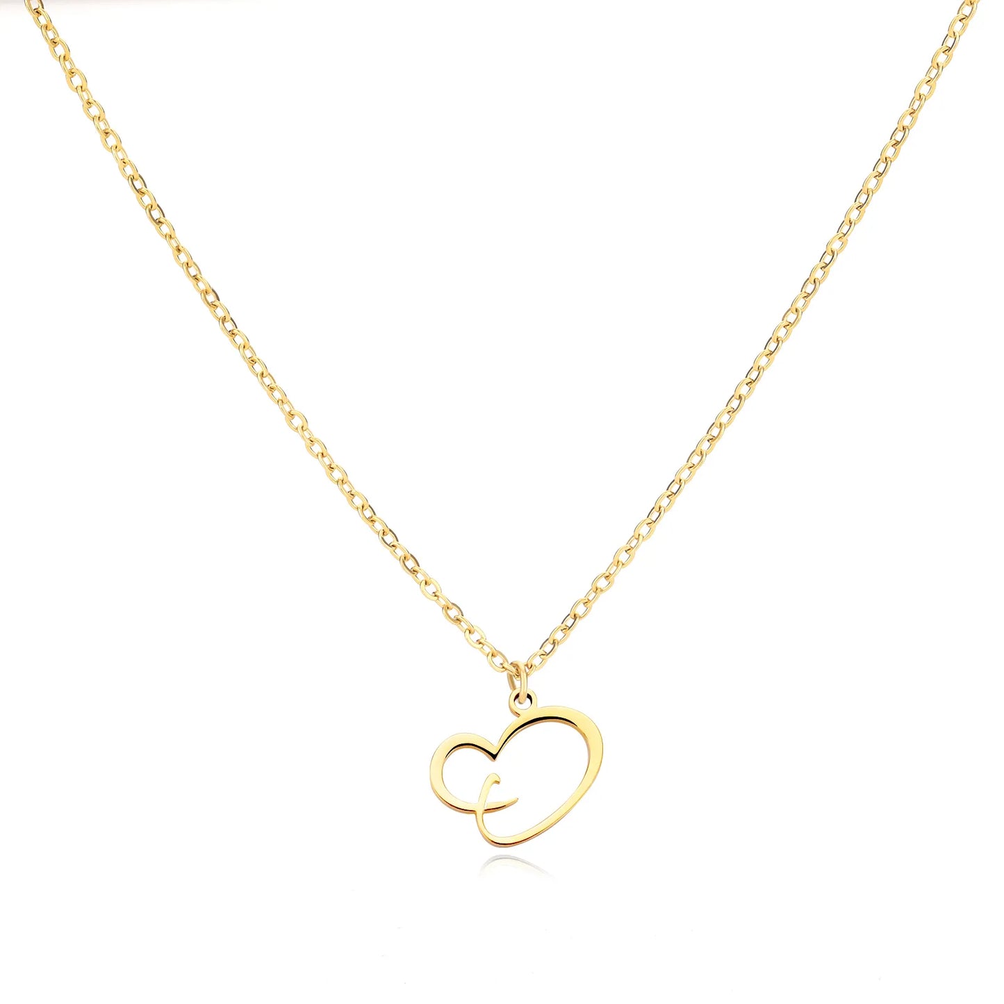 Heart Initial Letter Necklace