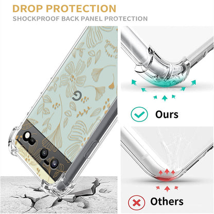 Flower Leaf Transparent Phone Case for Google Pixel 7 Pro