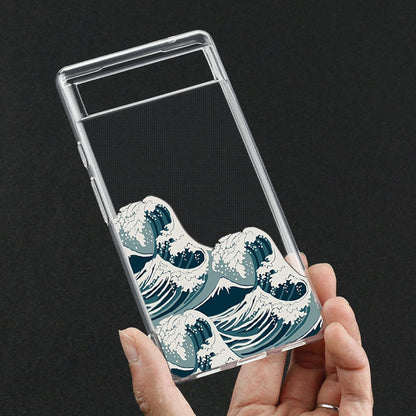 Fashion Great Blue Wave Clear Phone Case for Google Pixel 7 Pro