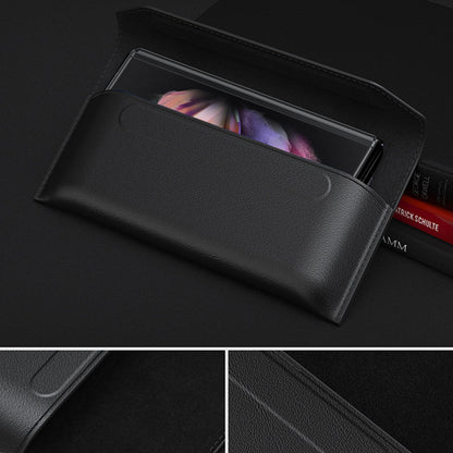 Genuine Leather Magnetic Pouch Case For Samsung Galaxy Z Fold 4