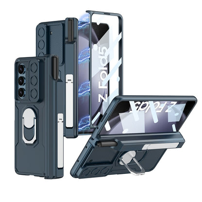 Shockproof Matte Case with Bracket & Pen Slot Holder For Samsung Galaxy Z Fold 5