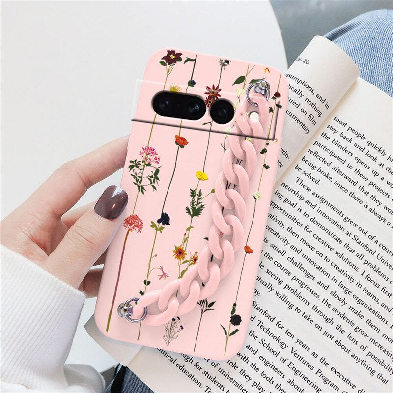 Flowers Silicone Matte Cover For Google Pixel 7 Pro