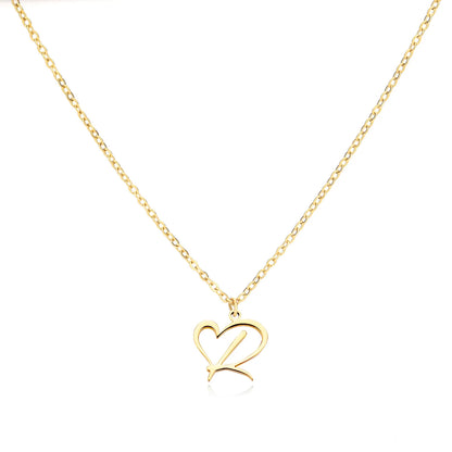 Heart Initial Letter Necklace