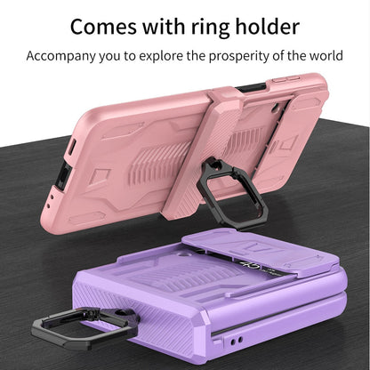 Magnetic Hinge All-Package Case For Samsung Galaxy Z Flip4 & Z Flip3 Case Back Slide Camera Protection