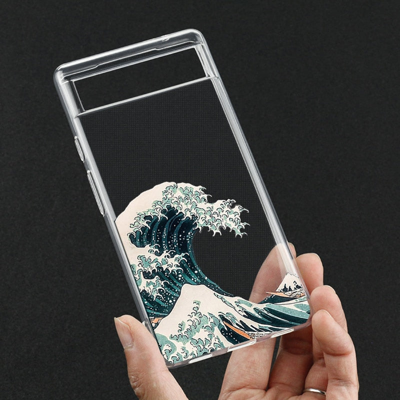 Fashion Great Blue Wave Clear Phone Case for Google Pixel 7 Pro