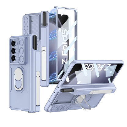 Shockproof Matte Case with Bracket & Pen Slot Holder For Samsung Galaxy Z Fold 5