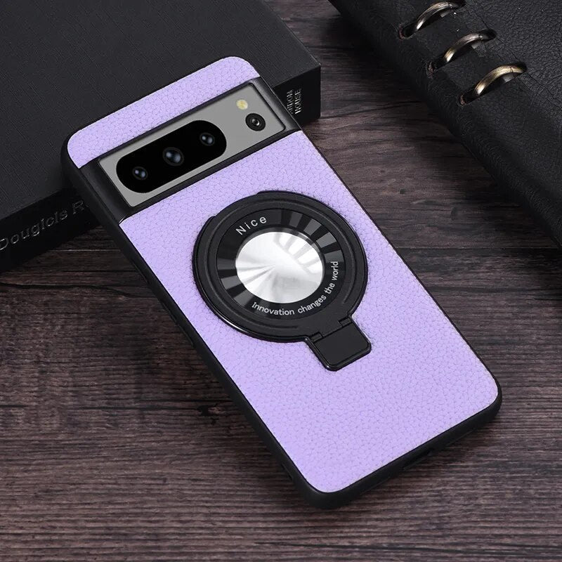 Premium Leather Magnetic Wireless Charging Case For Google Pixel 8 Series