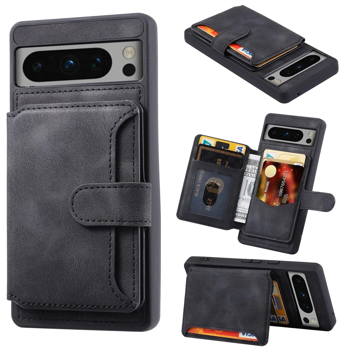 Shockproof Leather Wallet Case For Google Pixel 8 Series