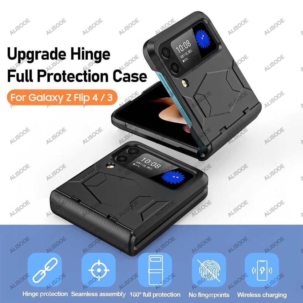 Hinge Full Protect Armor Hard Plastic PC Cover Z Flip4 Flip3