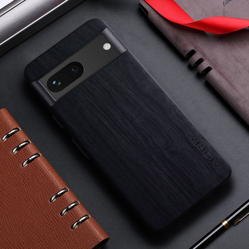 Bamboo Wood Pattern Leather Phone Case For Google Pixel 7 Pro