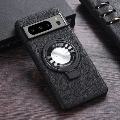 Premium Leather Magnetic Wireless Charging Case For Google Pixel 8 Series