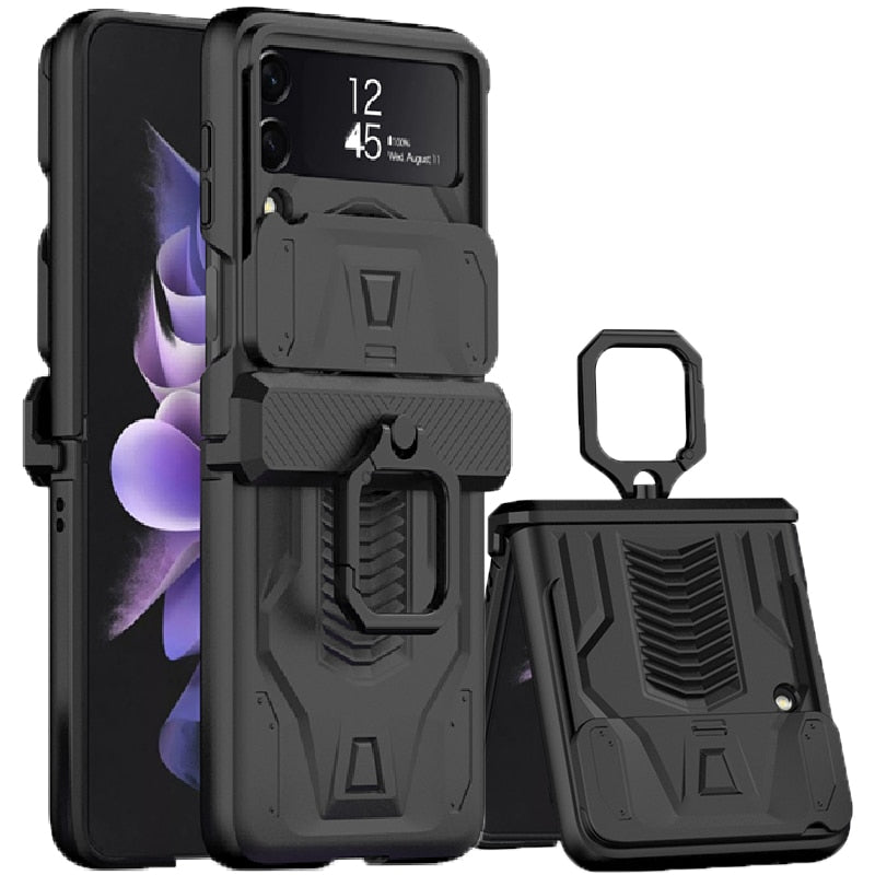 Magnetic Hinge All-Package Case For Samsung Galaxy Z Flip4 & Z Flip3 Case Back Slide Camera Protection