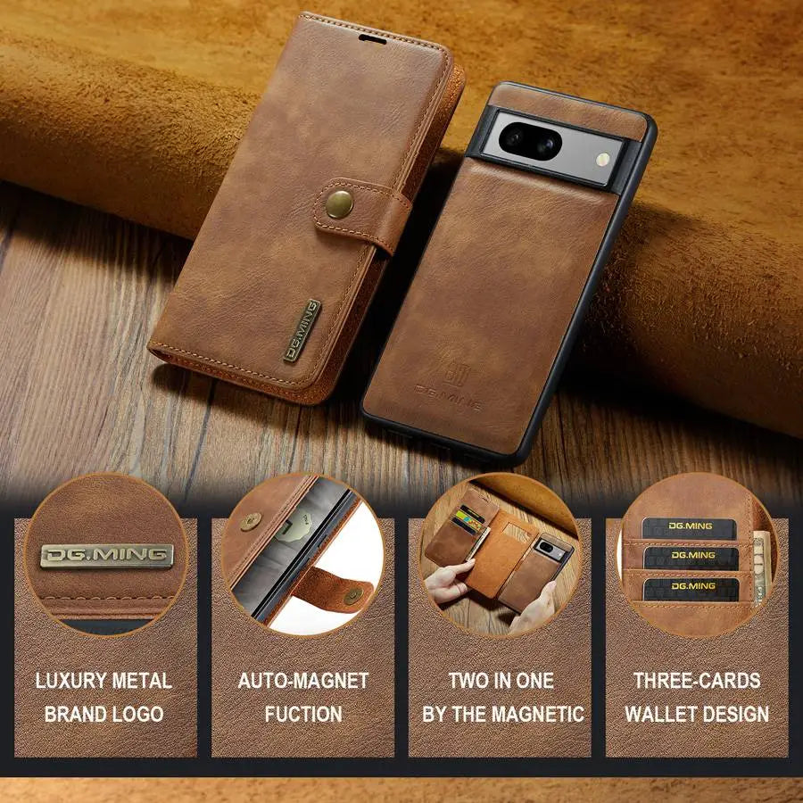 Detachable Magnetic Leather Wallet Case for Google Pixel Series