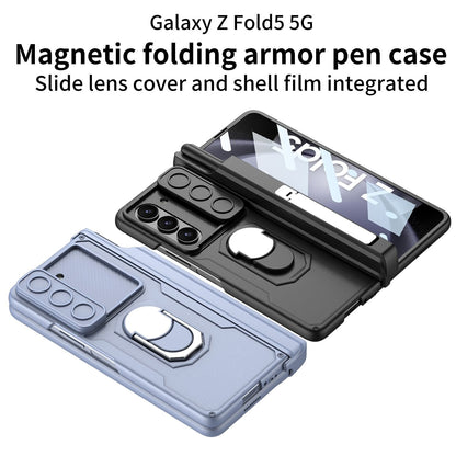 Shockproof Matte Case with Bracket & Pen Slot Holder For Samsung Galaxy Z Fold 5