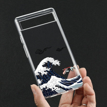 Fashion Great Blue Wave Clear Phone Case for Google Pixel 7 Pro