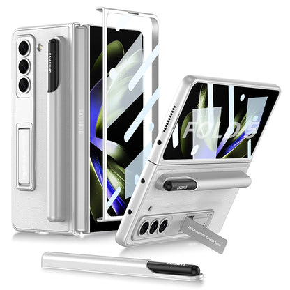 Leather Case With Pen Holder & Kickstand for Samsung Galaxy Z Fold 5