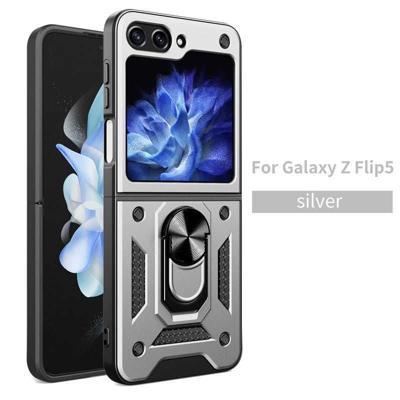 Armor Magnetic With Stand Holder Ring Case For Samsung Galaxy Z FLIP 5