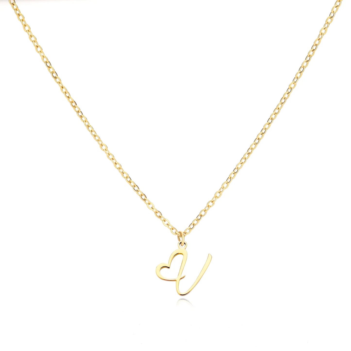 Heart Initial Letter Necklace