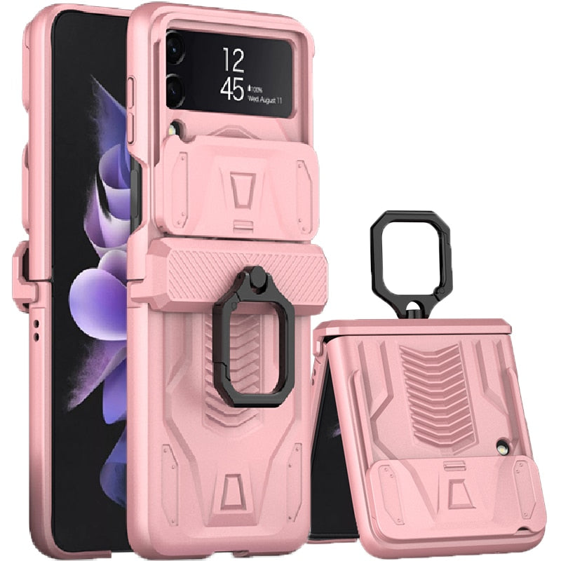 Magnetic Hinge All-Package Case For Samsung Galaxy Z Flip4 & Z Flip3 Case Back Slide Camera Protection