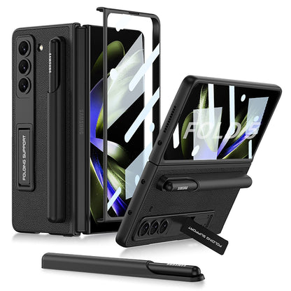 Leather Case With Pen Holder & Kickstand for Samsung Galaxy Z Fold 5