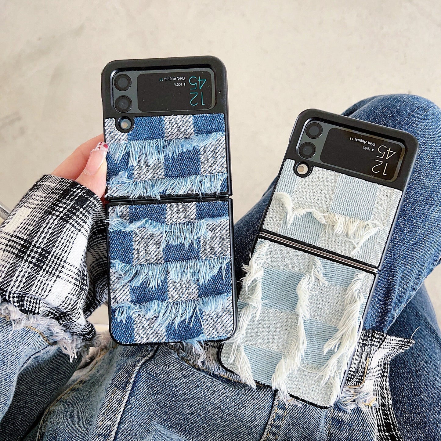 Stylish Vintage Denim Phone Case for Samsung Galaxy Z Flip 4&3