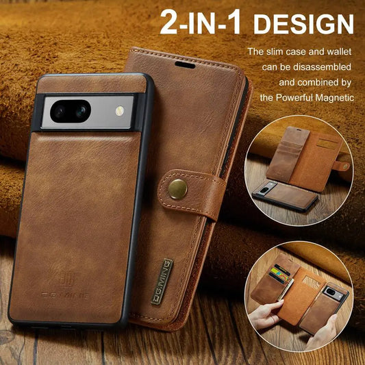 Detachable Magnetic Leather Wallet Case for Google Pixel Series