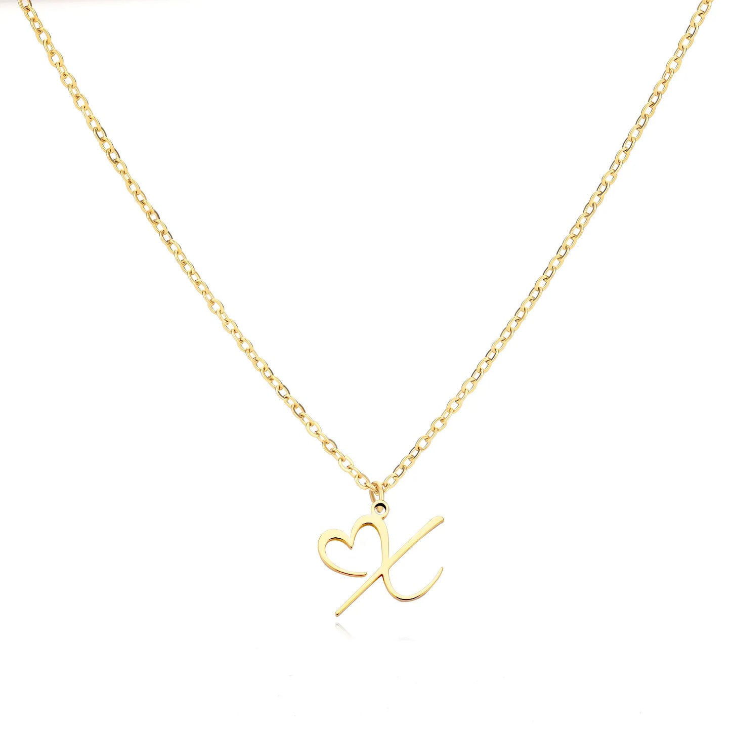 Heart Initial Letter Necklace