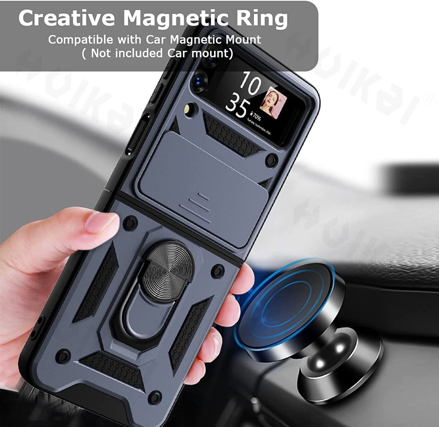 Magnetic Shockproof Case with Camera Cover For Samsung Galaxy Z Flip 4