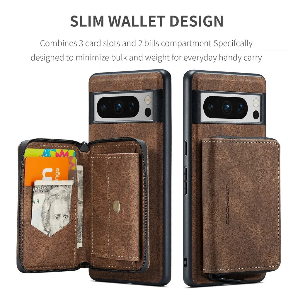 Luxury Magnetic Leather Case with Detachable Wallet for Google Pixel 8 Series