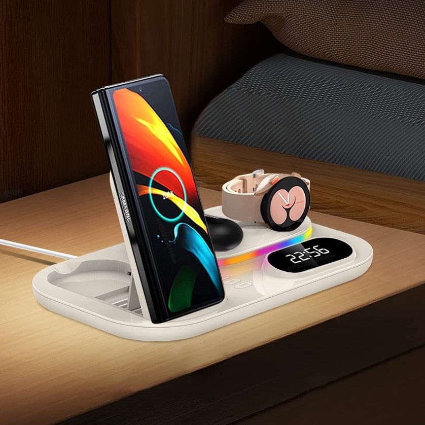 3 in 1 Qi-Certified Fast  Wireless Charger Station For Samsung Devices