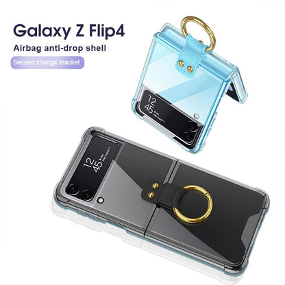 Transparent Case with Ring For Samsung Galaxy Z Flip 4