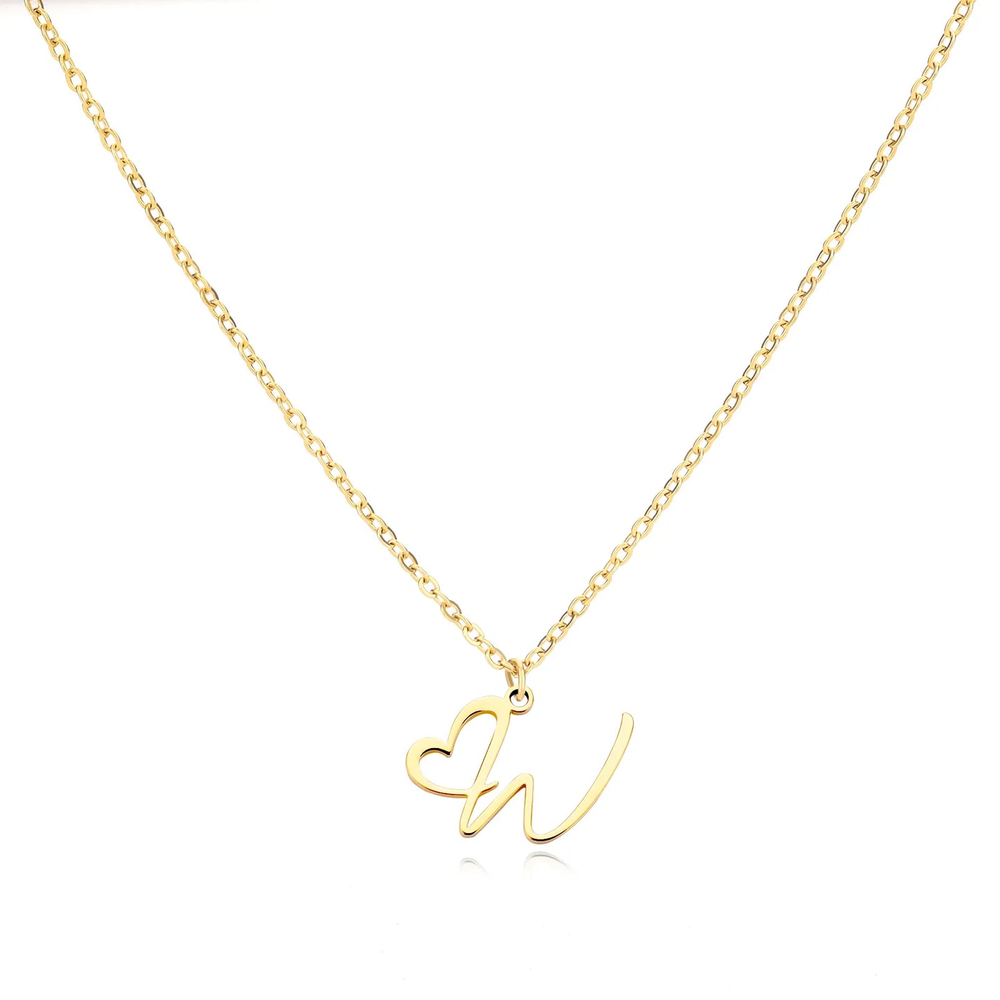 Heart Initial Letter Necklace