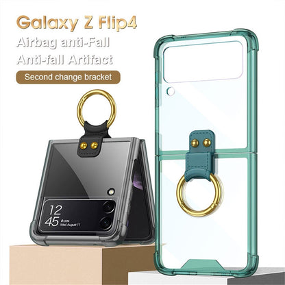 Transparent Case with Ring For Samsung Galaxy Z Flip 4