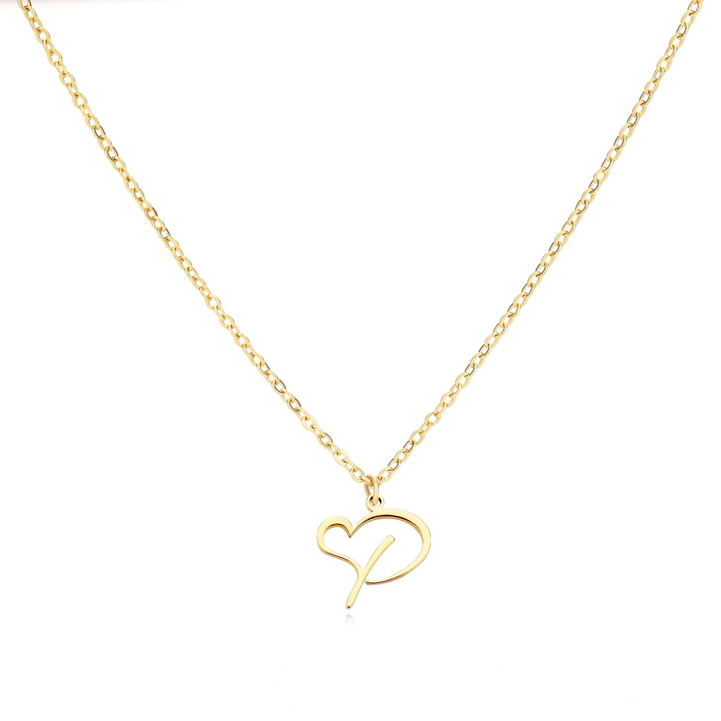 Heart Initial Letter Necklace