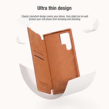 Ultra Leather Flip Cover Slide Camera Lens Protection Case For Galaxy S23 Ultra