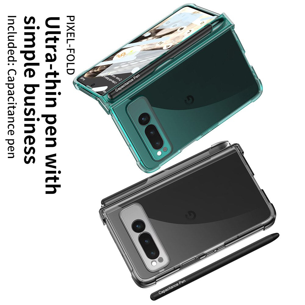 Transparent Shockproof Case with Pen Holder For Google Pixel Fold